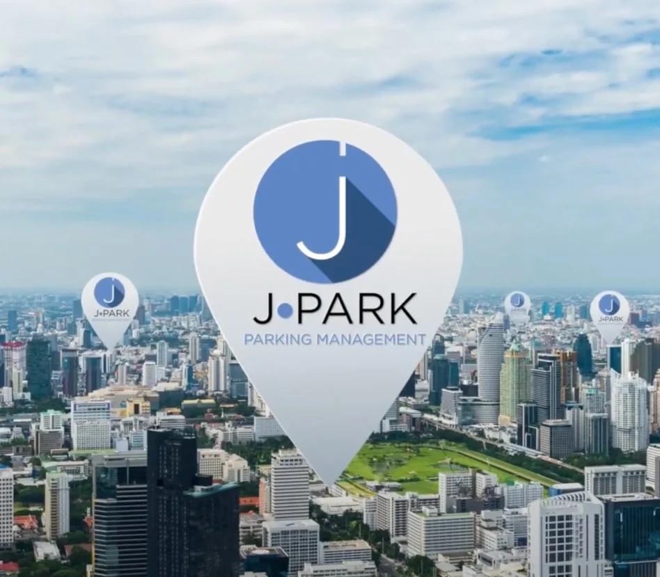 JPARK location pins over the Bangkok skyline