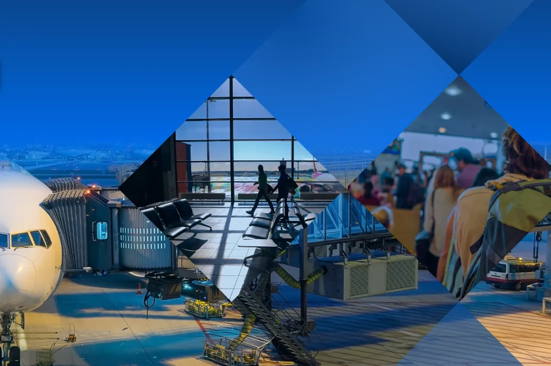 Airport terminal and apron
